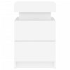 Stella Homewares Bedside Cabinet with LED Lights White 35x39x55 cm