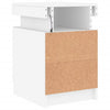 Stella Homewares Bedside Cabinet with LED Lights White 35x39x55 cm