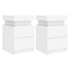 Stella Homewares Bedside Cabinets with LED Lights 2 pcs White 35x39x55 cm