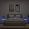 Stella Homewares Bedside Cabinets with LED Lights 2 pcs White 35x39x55 cm