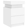 Stella Homewares Bedside Cabinets with LED Lights 2 pcs White 35x39x55 cm