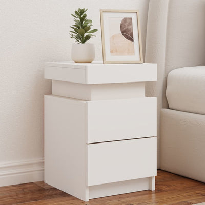 Stella Homewares Bedside Cabinets with LED Lights 2 pcs White 35x39x55 cm