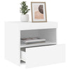 Stella Homewares Bedside Cabinets with LED Lights 2 pcs White 50x40x45 cm