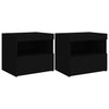 Stella Homewares Bedside Cabinets with LED Lights 2 pcs Black 50x40x45 cm