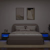 Stella Homewares Bedside Cabinets with LED Lights 2 pcs Black 50x40x45 cm