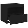 Stella Homewares Bedside Cabinets with LED Lights 2 pcs Black 50x40x45 cm