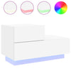 Stella Homewares Bedside Cabinet with LED Lights White 70x36x40.5 cm