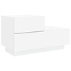 Stella Homewares Bedside Cabinet with LED Lights White 70x36x40.5 cm