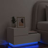 Stella Homewares Bedside Cabinet with LED Lights White 70x36x40.5 cm