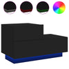 Stella Homewares Bedside Cabinet with LED Lights Black 70x36x40.5 cm