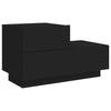 Stella Homewares Bedside Cabinet with LED Lights Black 70x36x40.5 cm