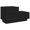 Stella Homewares Bedside Cabinet with LED Lights Black 70x36x40.5 cm