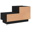 Stella Homewares Bedside Cabinet with LED Lights Black 70x36x40.5 cm