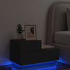 Stella Homewares Bedside Cabinet with LED Lights Black 70x36x40.5 cm