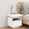 Stella Homewares Bedside Cabinet with LED Lights White 40x39x48.5 cm