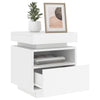 Stella Homewares Bedside Cabinet with LED Lights White 40x39x48.5 cm