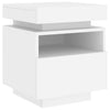 Stella Homewares Bedside Cabinet with LED Lights White 40x39x48.5 cm