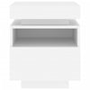 Stella Homewares Bedside Cabinet with LED Lights White 40x39x48.5 cm