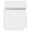 Stella Homewares Bedside Cabinet with LED Lights White 40x39x48.5 cm