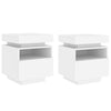 Stella Homewares Bedside Cabinets with LED Lights 2 pcs White 40x39x48.5 cm
