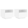Stella Homewares Bedside Cabinets with LED Lights 2 pcs White 40x39x37 cm