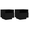 Stella Homewares Bedside Cabinets with LED Lights 2 pcs Black 40x39x37 cm
