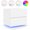 Stella Homewares Wall-mounted Bedside Cabinet with LED Lights White