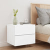 Stella Homewares Wall-mounted Bedside Cabinet with LED Lights White