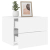 Stella Homewares Wall-mounted Bedside Cabinet with LED Lights White