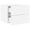 Stella Homewares Wall-mounted Bedside Cabinet with LED Lights White