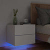 Stella Homewares Wall-mounted Bedside Cabinet with LED Lights White