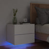 Stella Homewares Wall-mounted Bedside Cabinet with LED Lights White