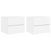 Stella Homewares Wall-mounted Bedside Cabinets with LED Lights 2 pcs White