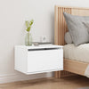 Stella Homewares Wall-mounted Bedside Cabinet with LED Lights White