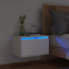 Stella Homewares Wall-mounted Bedside Cabinet with LED Lights White