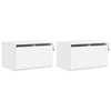 Stella Homewares Wall-mounted Bedside Cabinets with LED Lights 2 pcs White