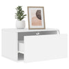 Stella Homewares Wall-mounted Bedside Cabinets with LED Lights 2 pcs White