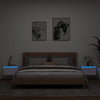 Stella Homewares Wall-mounted Bedside Cabinets with LED Lights 2 pcs White