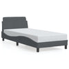 Stella Homewares Bed Frame without Mattress Dark Grey 90x190 cm Velvet
