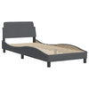 Stella Homewares Bed Frame without Mattress Dark Grey 90x190 cm Velvet