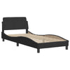 Stella Homewares Bed Frame with Headboard without Mattress Black 90x190 cm Velvet