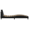 Stella Homewares Bed Frame with Headboard "Dover" Black 90x190 cm Velvet