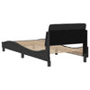 Stella Homewares Bed Frame with Headboard "Dover" Black 90x190 cm Velvet