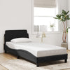 Stella Homewares Bed Frame with Headboard "Dover" Black 90x190 cm Velvet