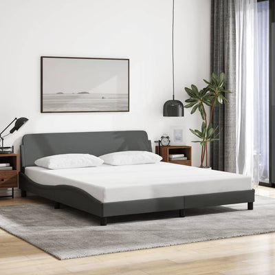 Stella Homewares Bed Frame without Mattress Dark Grey 183x203 cm King Fabric