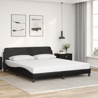 Stella Homewares Bed Frame without Mattress Black 183x203 cm King Faux Leather