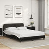 Stella Homewares Bed Frame without Mattress Black and White 137x187 cm Double Faux Leather