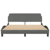 Stella Homewares Bed Frame without Mattress Dark Grey 152x203 cm Queen Fabric