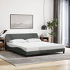 Stella Homewares Bed Frame without Mattress Dark Grey 152x203 cm Queen Fabric