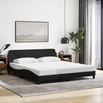 Stella Homewares Bed Frame "Dover" Black 152x203 cm Queen Fabric